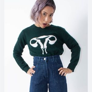 Dark green Rachel Antonoff reproductive system sweater